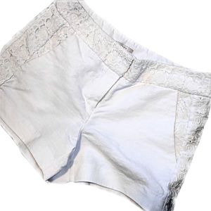 LOFT White‎ Laced Linen Shorts 4